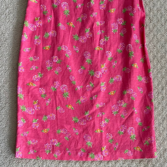 Talbots Petites Vintage Linen/Cotton Blend Shift Dress Pink Pineapple 6P Summer - Picture 3 of 13